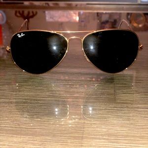 RayBan aviator classic gold green sunglasses new
